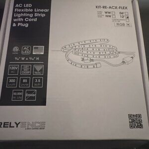 RGB AC LED Flexible Linear Lighting Strip with Cord & Plug